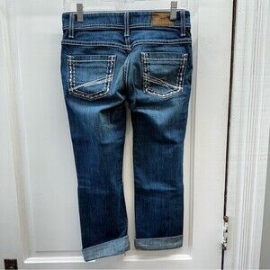 BKE Denim Payton thick stitch capri capris women's 25‎ with an inseam of 25.5